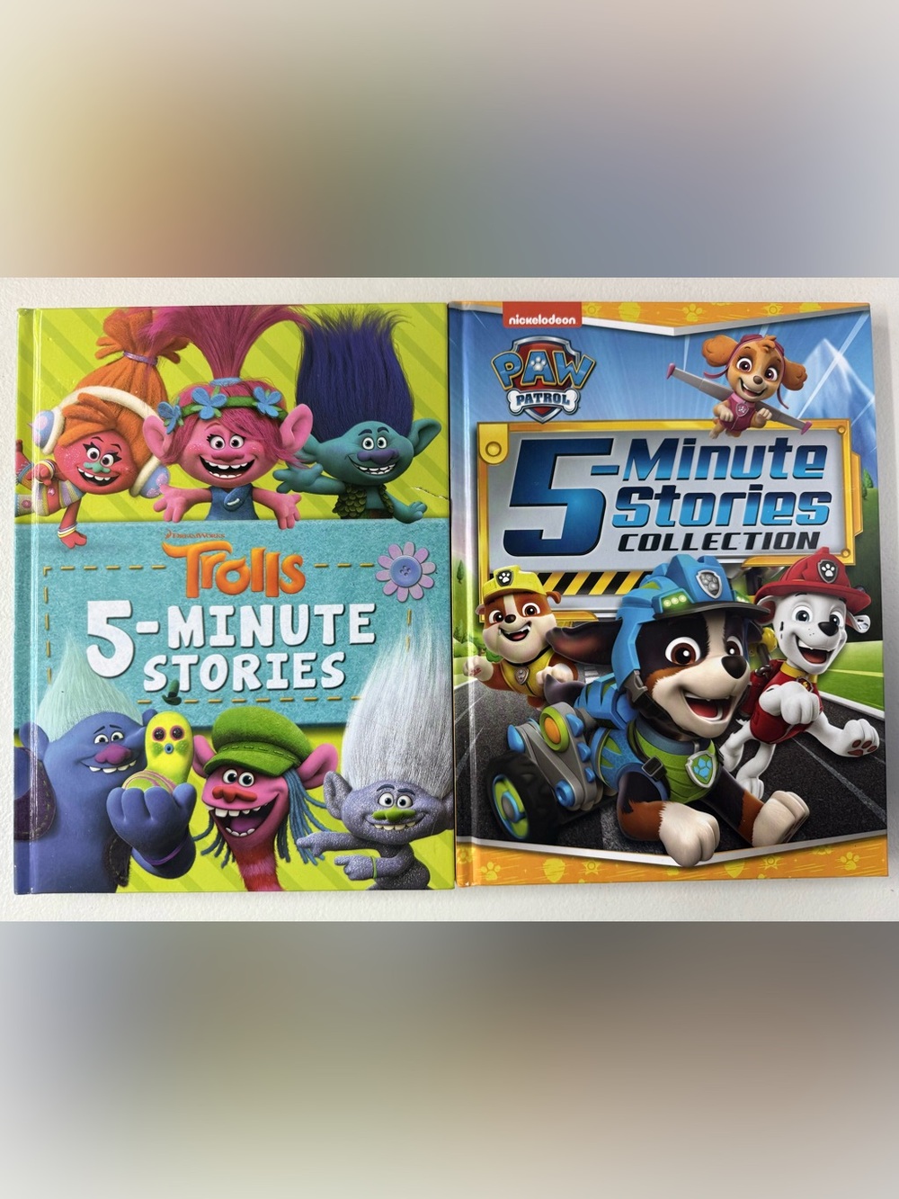 Nickelodeon Paw Patrol & Dreamworks Trolls 5-minute Stories Books Bundle NEW